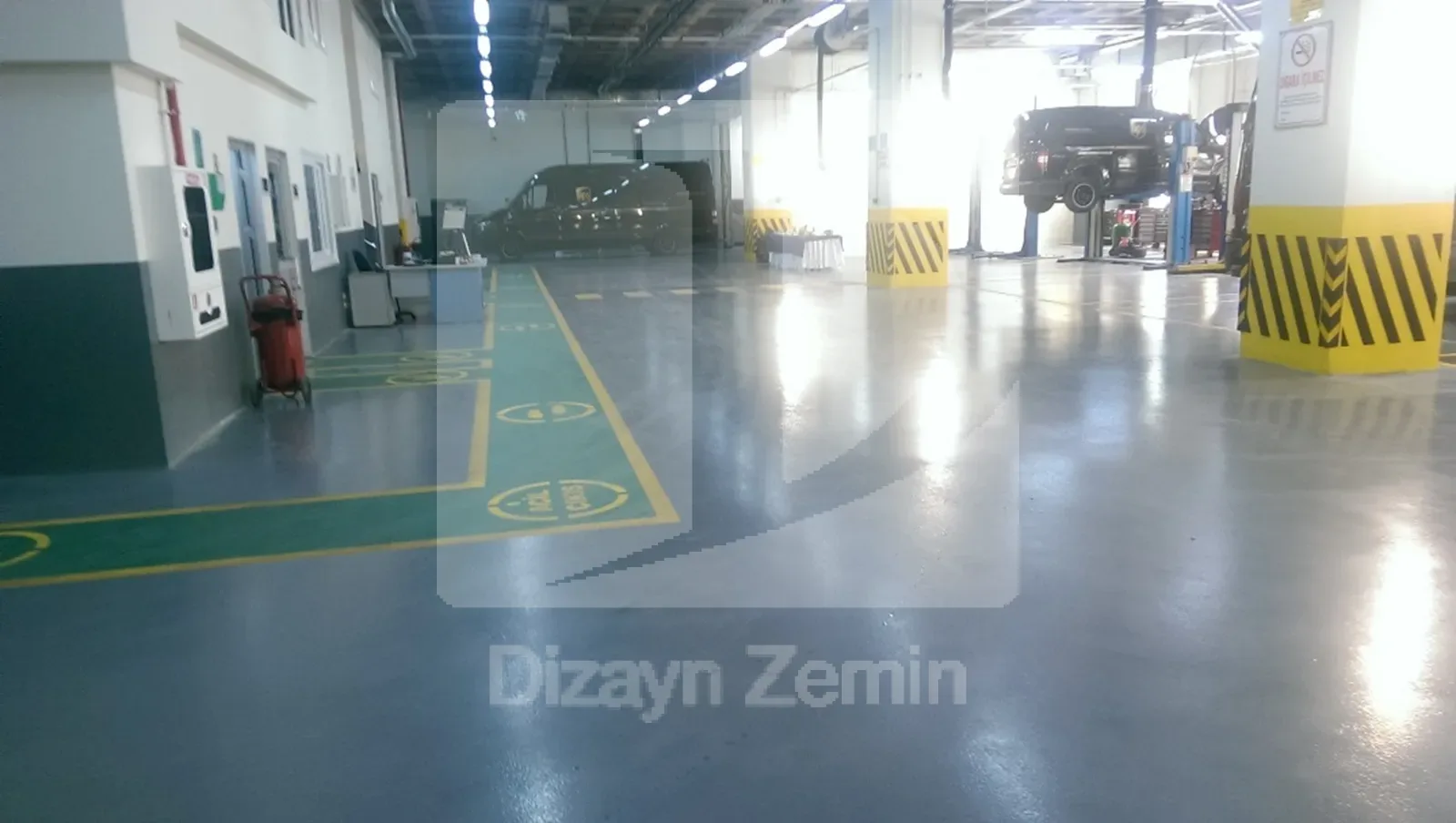 Kargo lojistik araç teknik servis sahası zemin