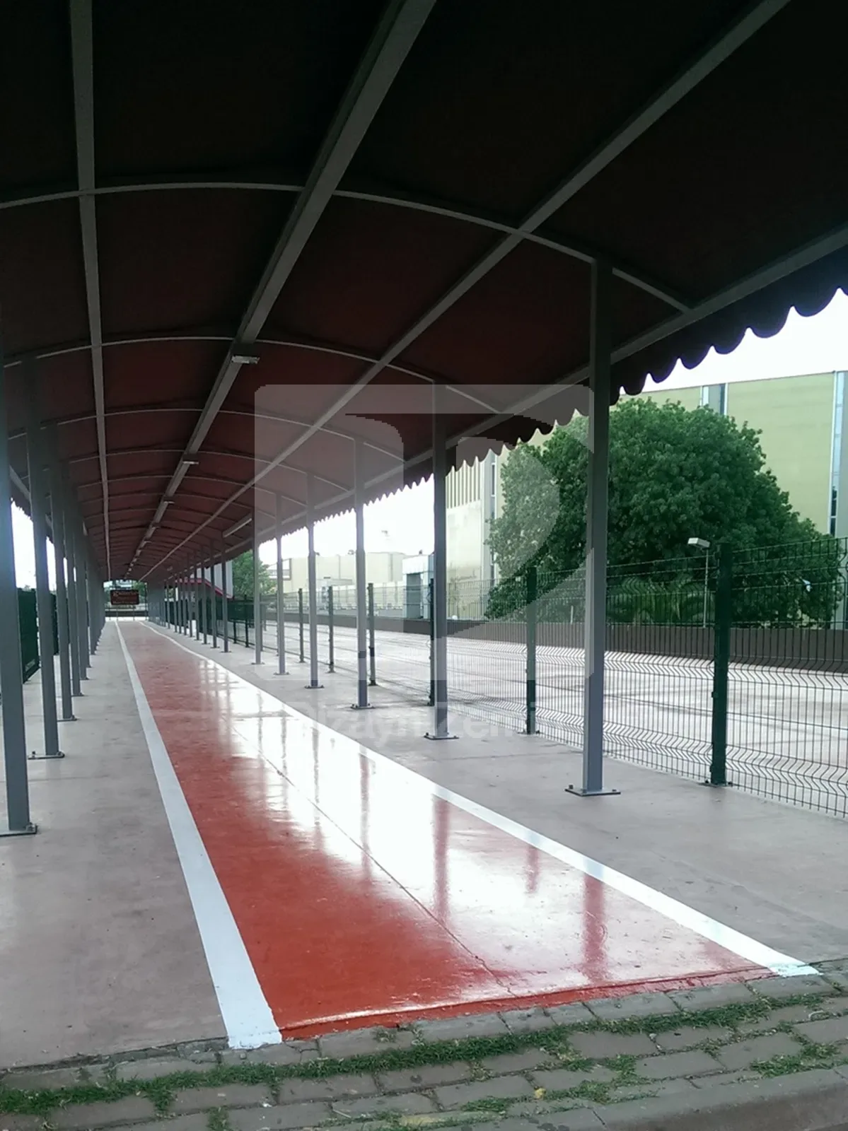 Yaya yolu kırmızı protokol akrilik boya