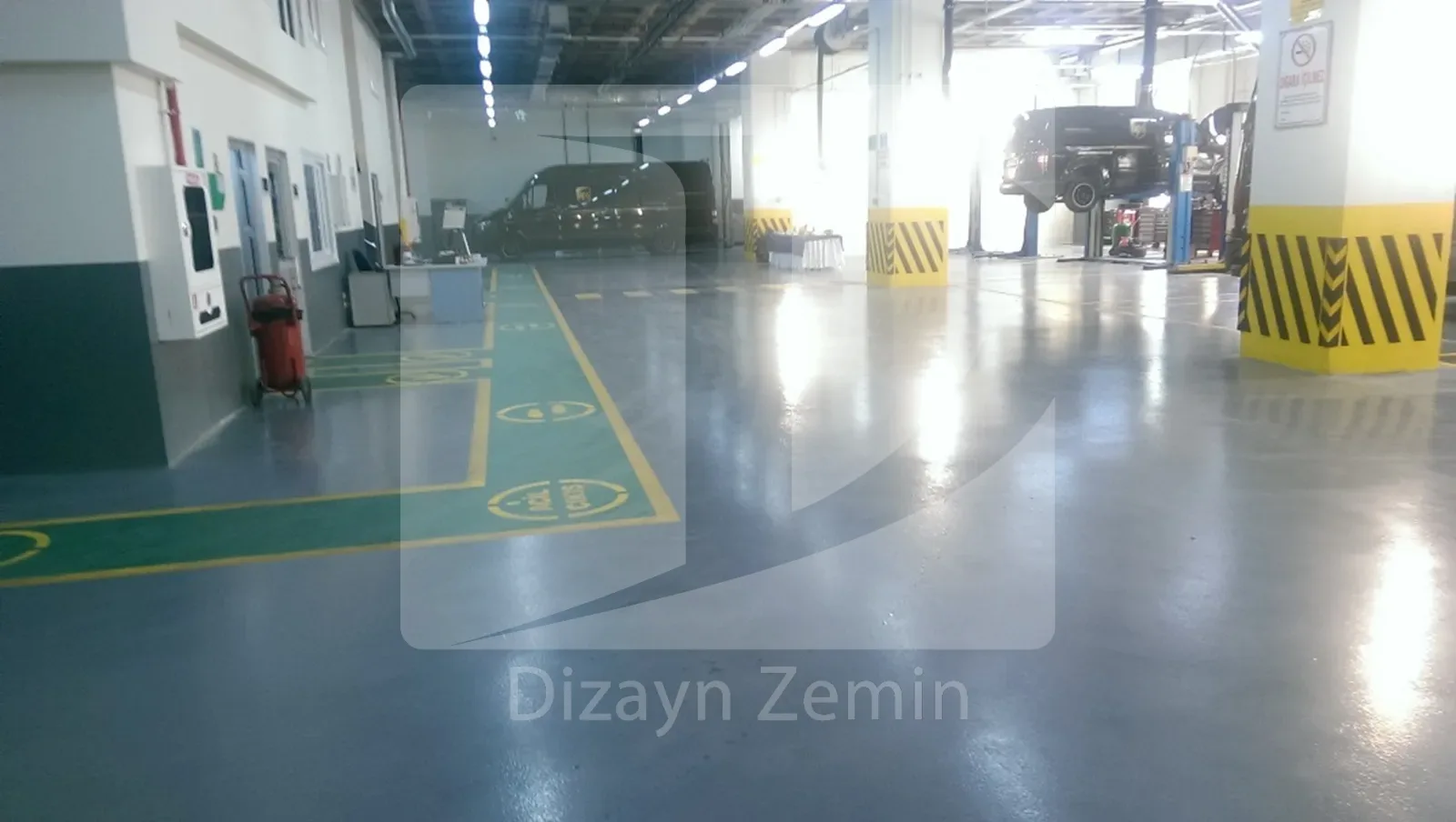 Kargo lojistik araç teknik servis sahası zemin